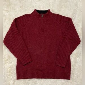 Pendleton Wool ¼-zip Sweater, Shetland Wool, Red, Men’s size Medium